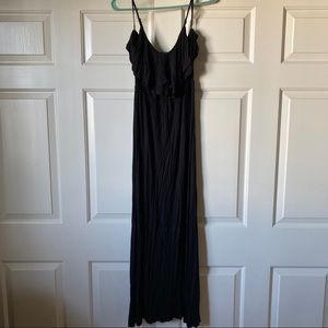 Black ruffle maxi dress